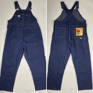 Vintage H.S. Peters Brotherhood Sanforized Denim Bib Overalls Mens 48 Union Made